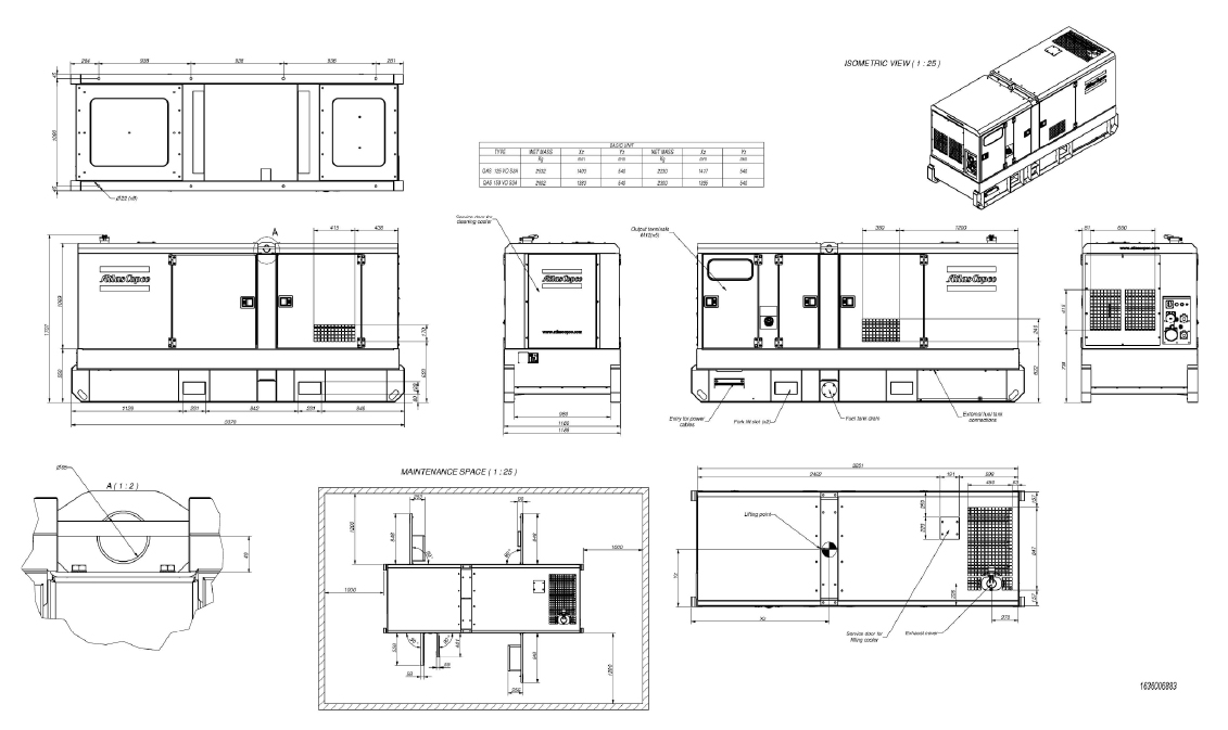 QAS 125 Kd Generator-technical-drawing